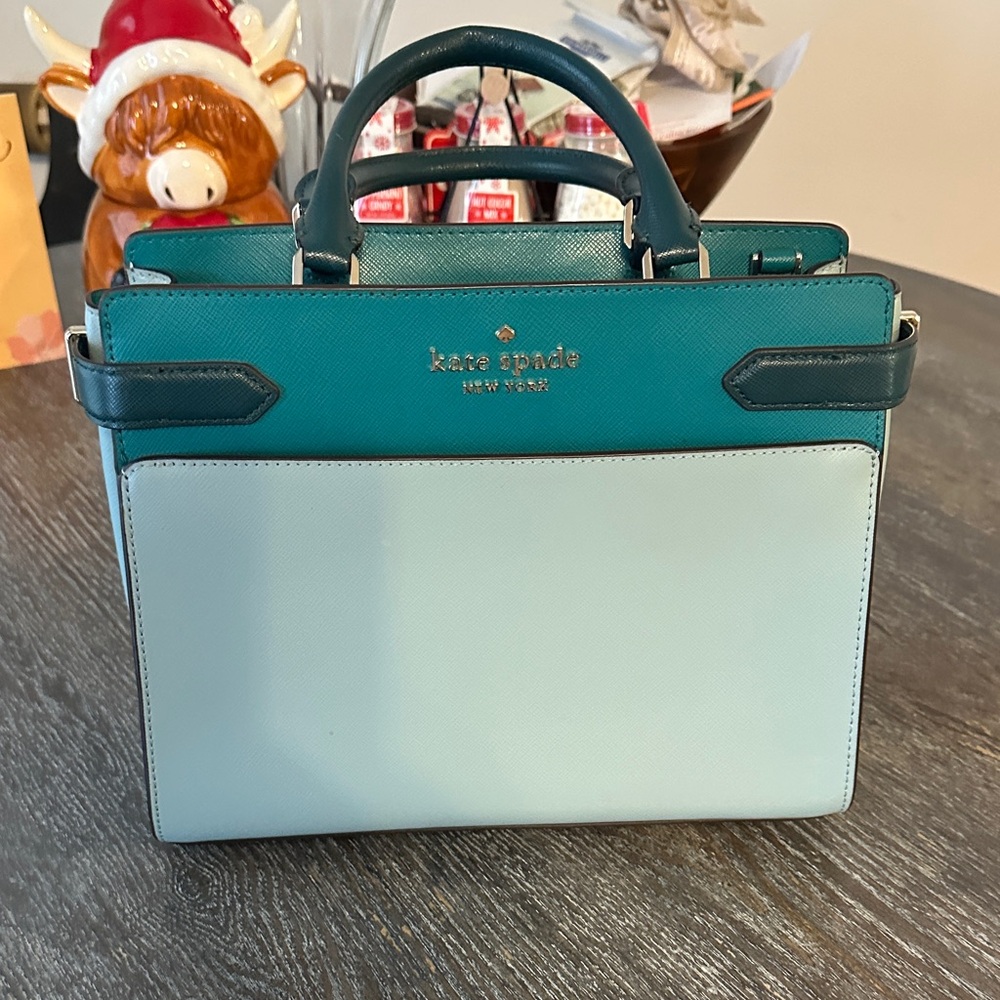 Kate Spade Teal and Cream Satchel